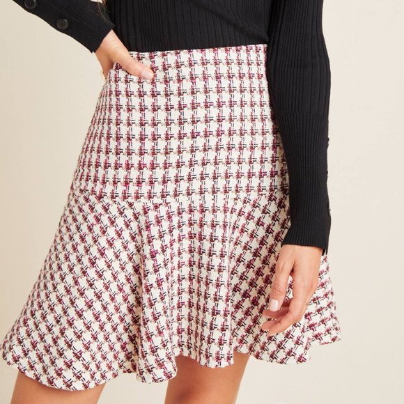 Anthropologie Bobbie Plaid Flounced Mini Skirt - Picture 3 of 11